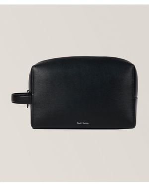 Paul Smith Embossed Leather Toiletry Bag - Black