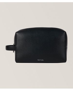 Paul Smith Embossed Leather Toiletry Bag - Black
