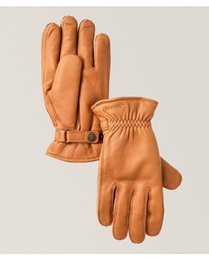 Hestra Burensvik Wool-Lined Deerskin Gloves - Orange