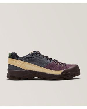 Salomon X-Alp Low Distressed Suede Sneakers - Brown