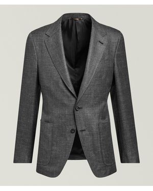 Canali Kei Wool-Silk-Linen Sport Jacket - Black