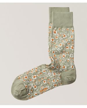 Harold Flower Stretch-Cotton Socks - Natural