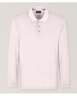 Giorgio Armani Wool-Blend Long-Sleeve Polo - Pink