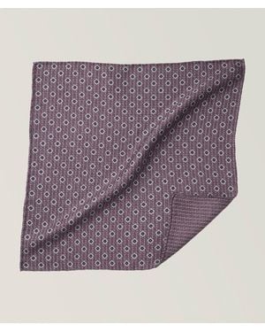 Brunello Cucinelli Reversible Silk Pocket Square - Purple