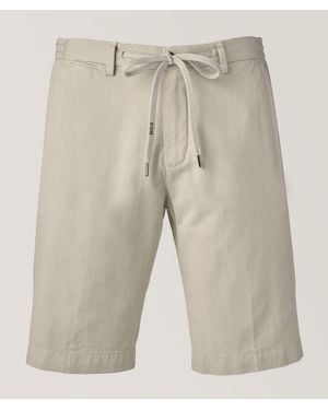 BRIGLIA Malibu Cotton-blend Drawstring Shorts - Natural