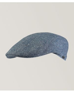 Wigéns Ivy Herringbone Wool-Blend Modern Cap - Blue