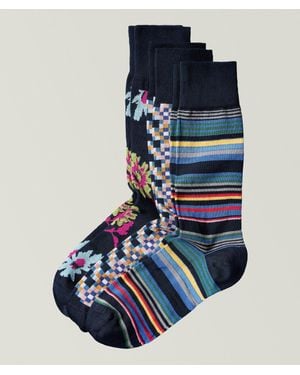 Paul Smith Three-Pack Seasonal Print Socks - Blue
