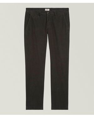 BRIGLIA Slim-Fit Stretch Brushed Cotton Pants - Black