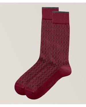 Marcoliani Pima Cotton-Blend Dress Socks - Red