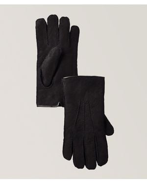 Harold Touchscreen-Compatible Leather & Shearling Gloves - Black