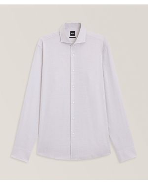 BOSS Joe Checked Cotton Twill Shirt - White