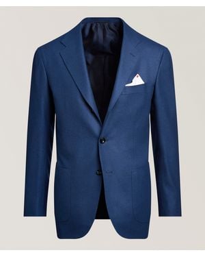 Kiton Brushed Wool-Cashmere Suit - Blue
