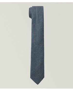 Canali Art Deco Silk Jacquard Tie - Blue