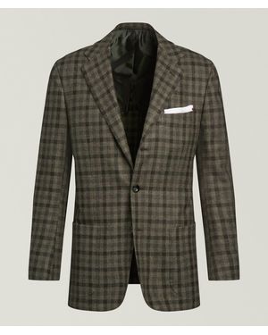 Kiton Checked Wool-Blend Sport Jacket - Green
