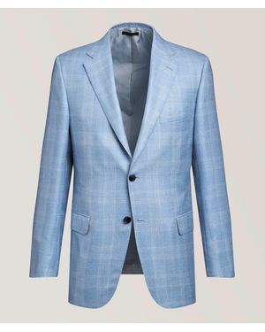 Brioni Ravello Plaid Cashmere-Plaid Sport Jacket - Blue