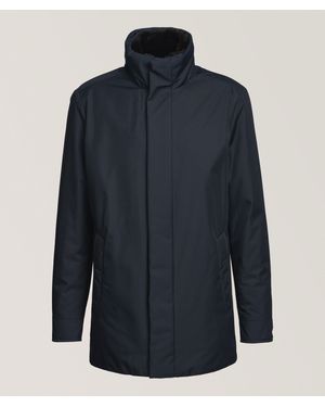 Paul & Shark Water-Resistant Faux Fur-Trim Carcoat - Blue