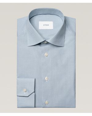 Eton Contemporary-Fit Semi-Solid Dobby Shirt - Blue