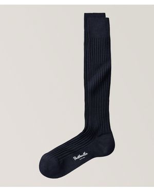 Pantherella Knee-High Merino Ribbed Socks - Blue