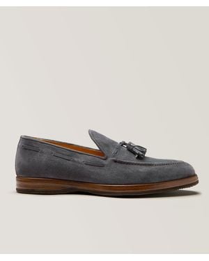 Bontoni Conte Max Suede Tassel Loafers - Blue