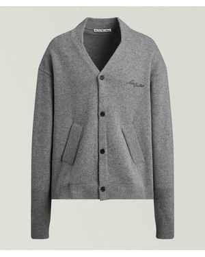 Acne Studios Mãlange Wool V-Neck Cardigan - Grey