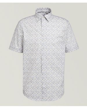 Bugatchi Miles Sailboat-Print Ooohcotton Shirt - Blue