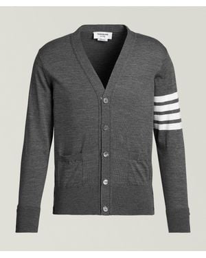Thom Browne 4-Bar Merino Wool Cardigan - Black