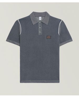 Berluti Light Shadow Cotton-Silk Polo - Blue