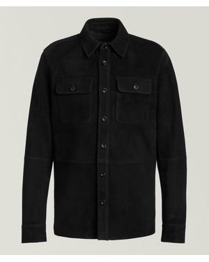 Ralph Lauren Calloway Suede Overshirt - Black