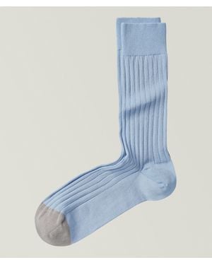 Paul Smith Ribbed Mid-Calf Socks - Blue