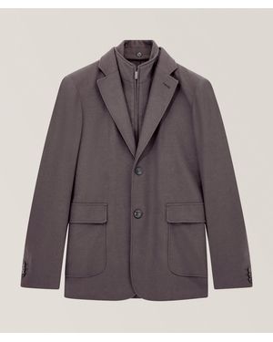 Emporio Armani Virgin Wool-Cashmere Bib Sport Jacket - Brown