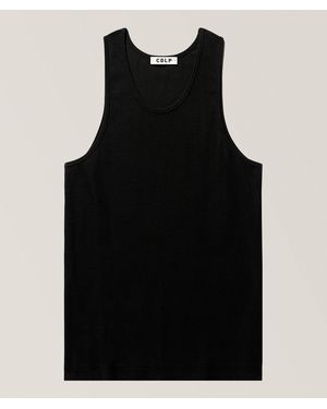 CDLP Ribbed Lyocell-Blend Tank Top - Black