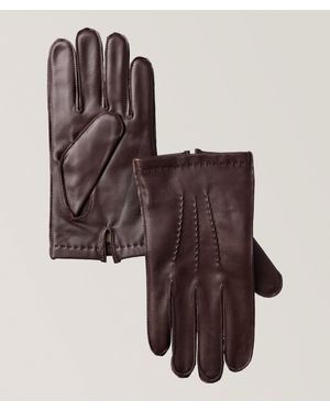 Harold Cashmere-Lined Leather Gloves - Brown