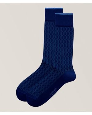 Marcoliani Pima Cotton-Blend Dress Socks - Blue