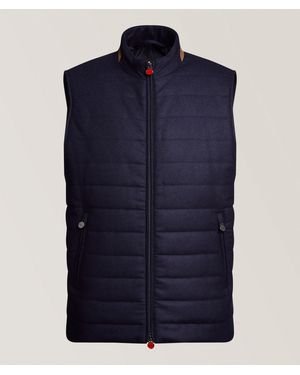 Kiton Wool Quilted Vest - Blue
