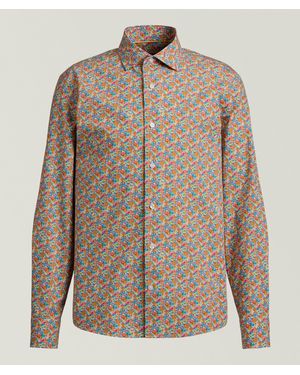 Robert Talbott Reynolds Floral Cotton Shirt - Brown