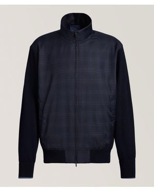 Paul & Shark Prince Of Wales Hybrid Full-Zip Sweater - Blue