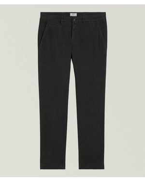 BRIGLIA Slim-Fit Stretch Brushed Cotton Pants - Black