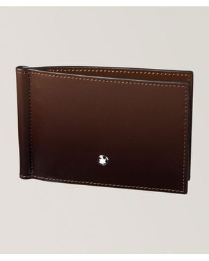 Montblanc Meisterstã¼Ck Money Clip Leaher Bifold Wallet - Brown
