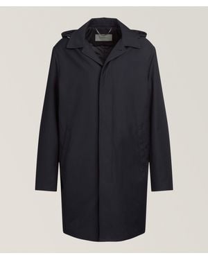 Canali Ultralight Microfibre Trench Raincoat - Blue