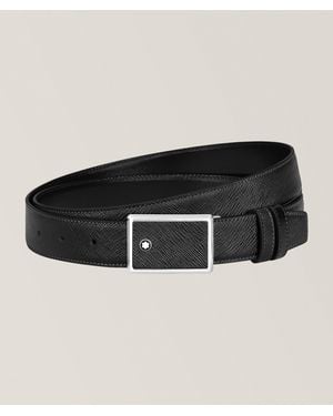Montblanc Marquetry Reversible Sartorial Leather Belt - Black