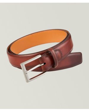 Magnanni Square Buckle Leather Belt - Brown