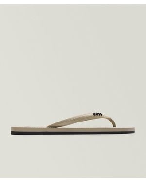 BOSS Branded Strap Flip Flop Sandals - Natural