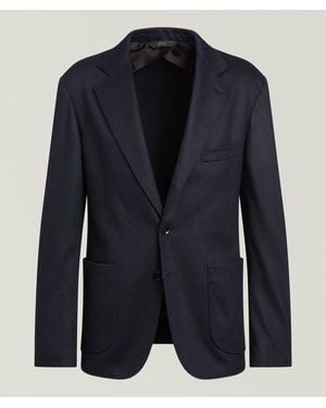 Brioni Cashmere-Silk Jersey Sport Jacket - Blue