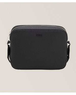 BOSS Derwil Leather Crossbody Bag - Black
