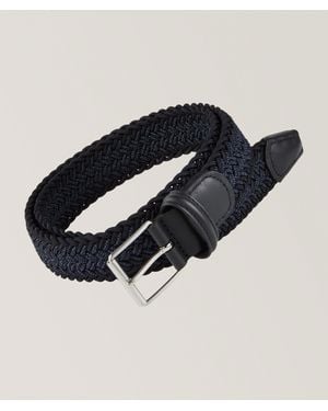Anderson's Mãlange Contrast Woven Stretch Belt - Blue