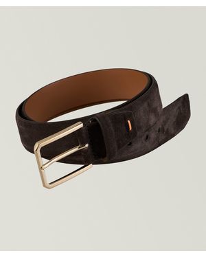 Santoni Square Buckle Adjustable Leather Belt - Brown