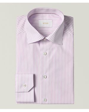 Eton Slim-Fit Elevated Stripe Dress Shirt - Pink