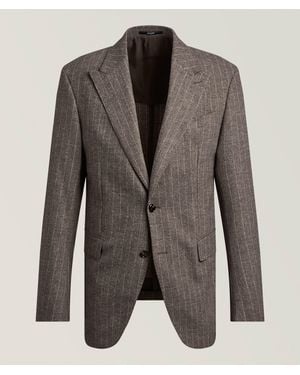 Joop! Striped Wool-Blend Sport Jacket - Brown
