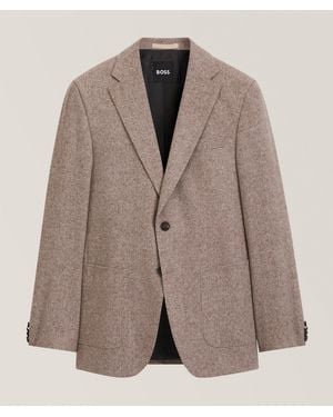 BOSS Slim-Fit Hutson Herringbone Sport Jacket - Brown