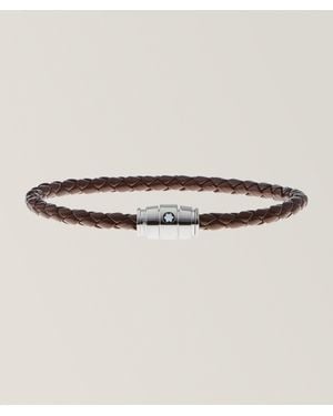 Montblanc Three-Ring Braided Leather Bracelet - Natural